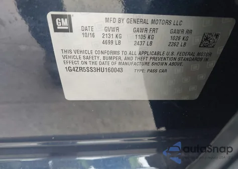 2017 Buick Lacrosse Premium из США, поврежденный, VIN 1G4ZR5SS3HU160043